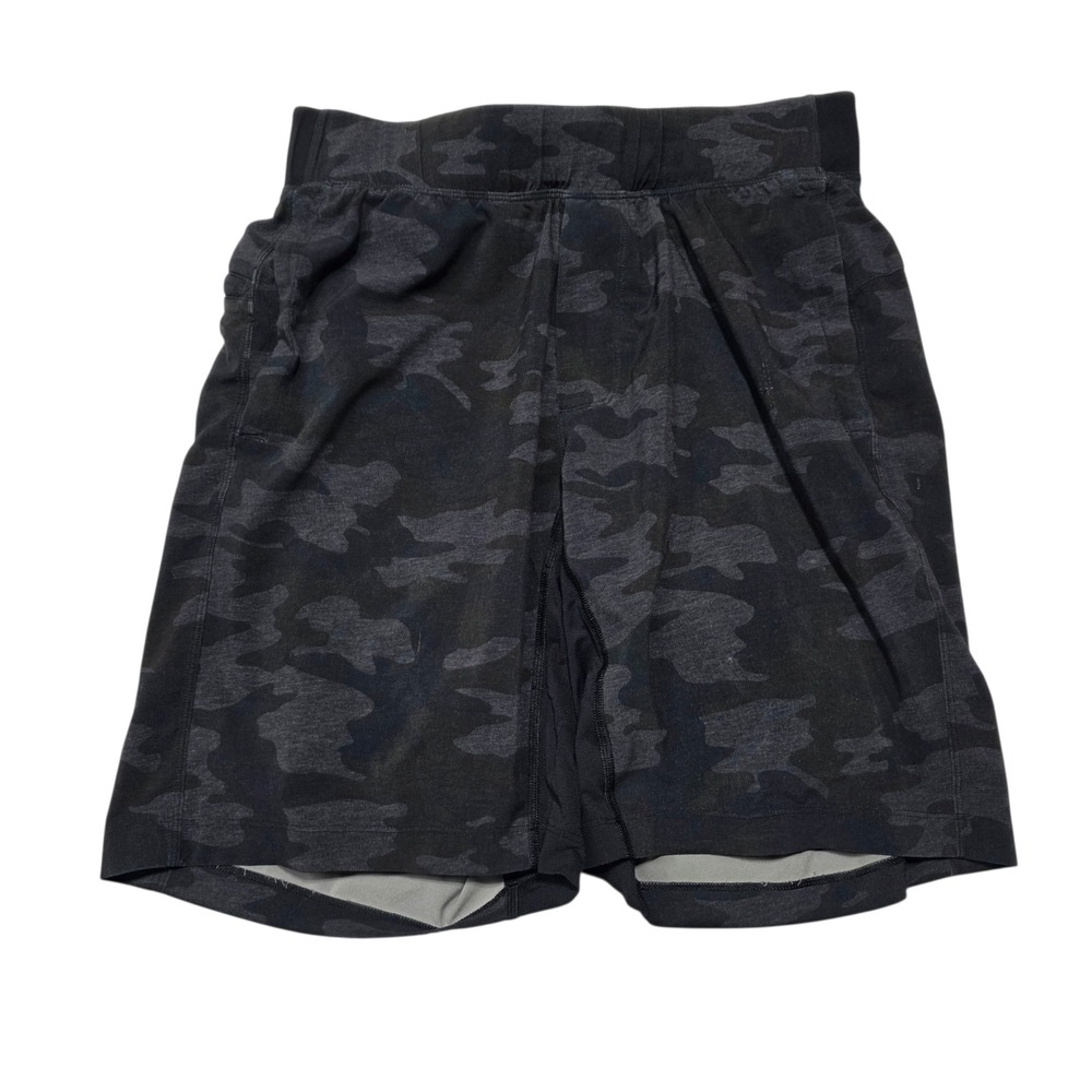 Lululemon Pace Breaker Lined Shorts Mens M Black Camo‎ Athletic Gym Workout